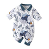 Little Bumper Baby Clothes White / United States / 12M Long Sleeve Elephant Cartoon Star Print Romper
