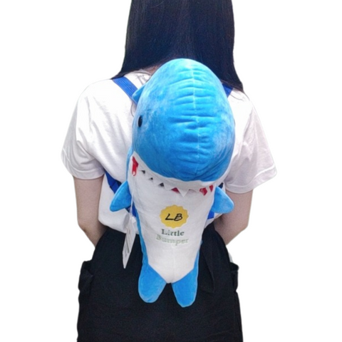 Image of Little Bumper 3D Realistic Baby Shark Stuffed Toy Backpack for Kids