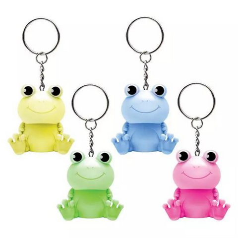 2 Pcs - LED Light-Up Frog Keychain