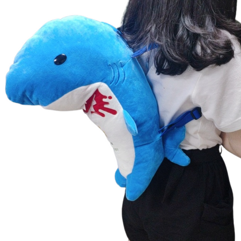Image of Little Bumper 3D Realistic Baby Shark Stuffed Toy Backpack for Kids
