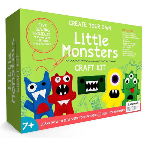 Image of Little Monsters Beginners Sewing Craft Kit for Kids (Ages 7 to 12)