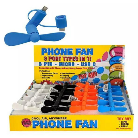 Image of 3-in-1 Phone Fans Compatible with Apple Iphone, Android and More