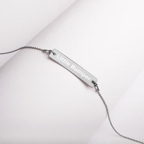 Image of Personalized Engraved Silver Bar Chain Necklace
