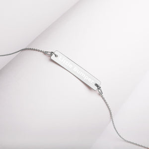 Personalized Engraved Silver Bar Chain Necklace