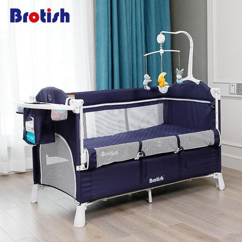 Image of Little Bumper Accessories Blue Crib / United States Portable  Multifunctional Crib for Babies