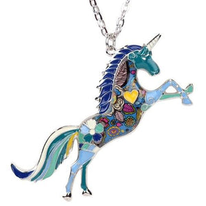 Little Bumper Accessories Blue / United States Horse Unicorn Necklace