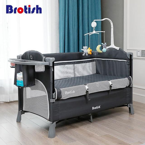 Image of Little Bumper Accessories Gray Crib / United States Portable  Multifunctional Crib for Babies