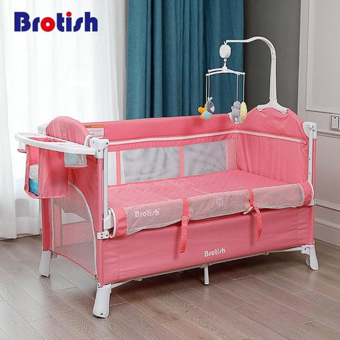 Image of Little Bumper Accessories Pink Crib / United States Portable  Multifunctional Crib for Babies