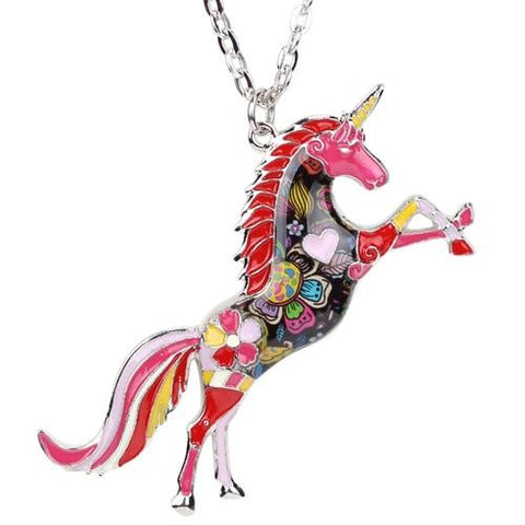 Image of Little Bumper Accessories Red / United States Horse Unicorn Necklace