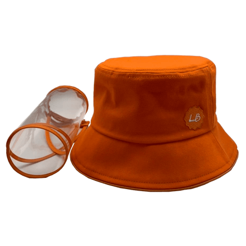 Image of Little Bumper Accessories S/M (Child) / Orange Bucket Hat Cotton Outdoor Protective Hats with Detachable Face Shield