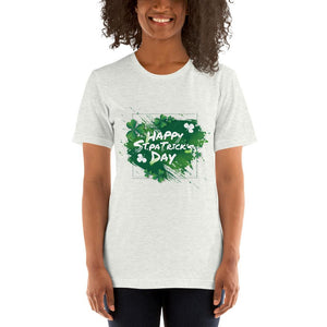 Little Bumper Ash / L "Happy St. Patrick's Day" Short-Sleeve Unisex T-Shirt