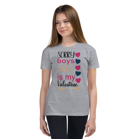 Image of Little Bumper Athletic Heather / S Sorry Boys Daddy is My Valentine Youth Short Sleeve T-Shirt