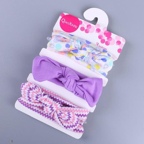Image of Little Bumper Baby Accessories A / United States Floral Bow baby headbands 3Pcs.