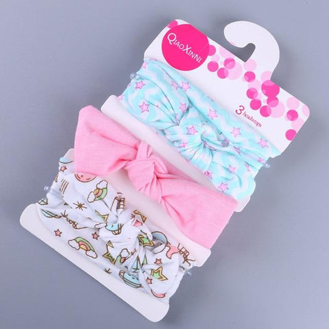 Image of Little Bumper Baby Accessories C / United States Floral Bow baby headbands 3Pcs.