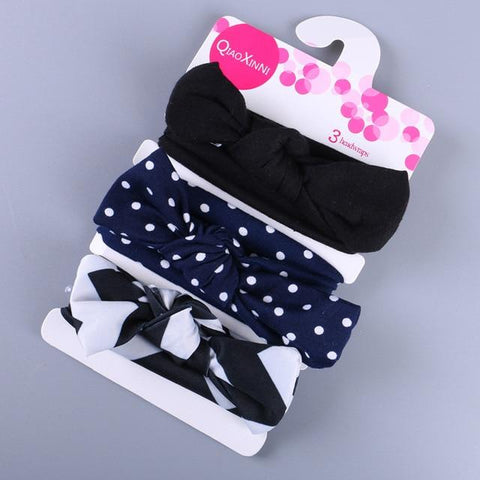 Little Bumper Baby Accessories E / United States Floral Bow baby headbands 3Pcs.