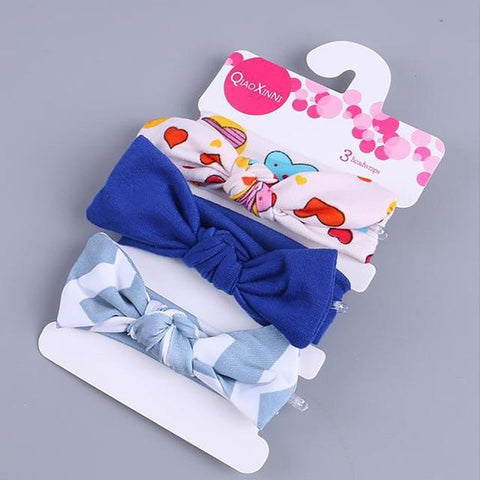 Image of Little Bumper Baby Accessories K / United States Floral Bow baby headbands 3Pcs.