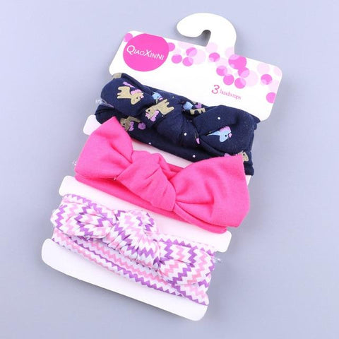 Image of Little Bumper Baby Accessories M / United States Floral Bow baby headbands 3Pcs.