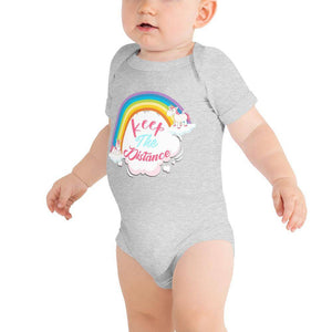 Little Bumper Baby Bodysuit Athletic Heather / 3-6m Keep the Distance Baby Bodysuit