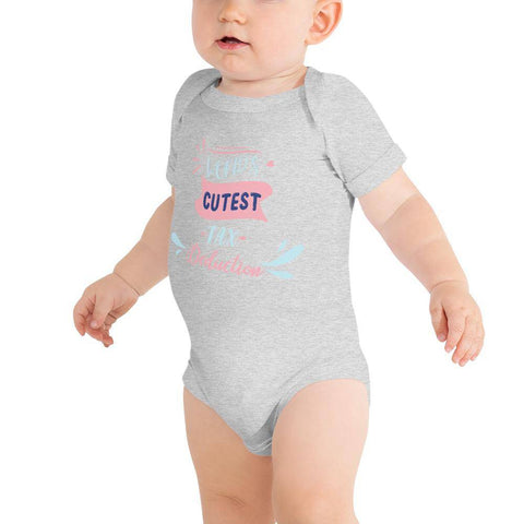 Image of Little Bumper Baby Bodysuit Athletic Heather / 3-6m World's Cutest Tax Deduction Baby Bodysuit