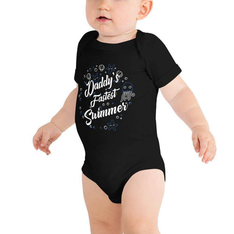 Little Bumper Baby Bodysuit Black / 3-6m Daddy's Fastest Swimmer Baby Bodysuit