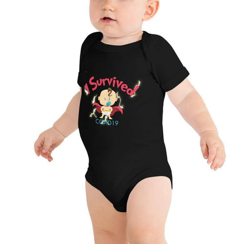 Image of Little Bumper Baby Bodysuit Black / 3-6m I Survived Baby Bodysuit