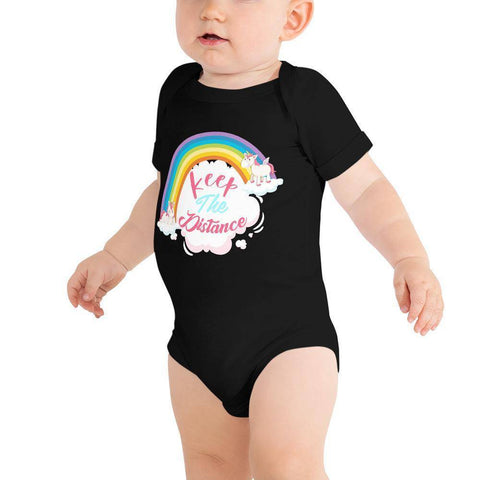 Image of Little Bumper Baby Bodysuit Black / 3-6m Keep the Distance Baby Bodysuit
