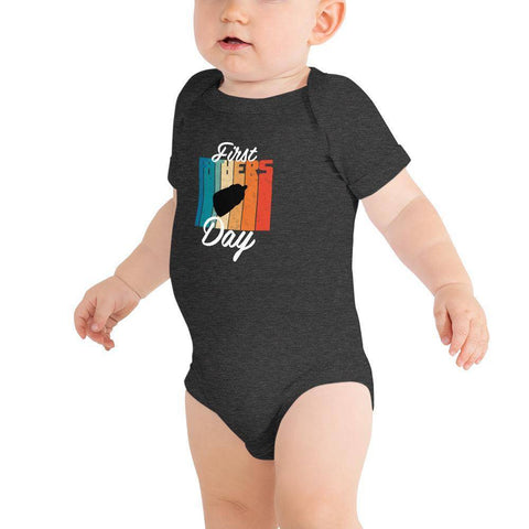 Image of Little Bumper Baby Bodysuit Dark Grey Heather / 3-6m First Father's Day Baby Bodysuit