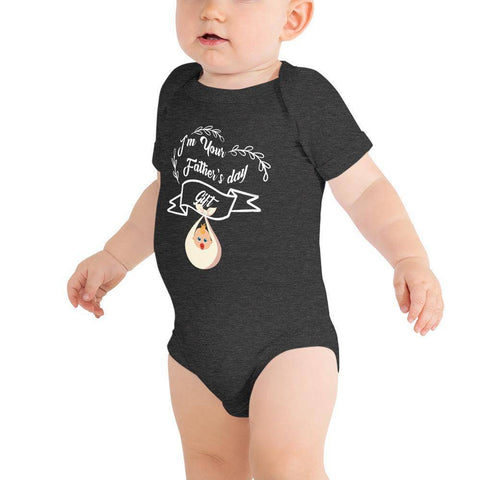 Image of Little Bumper Baby Bodysuit Dark Grey Heather / 3-6m I'm Your Father's Day Gift Baby Bodysuit