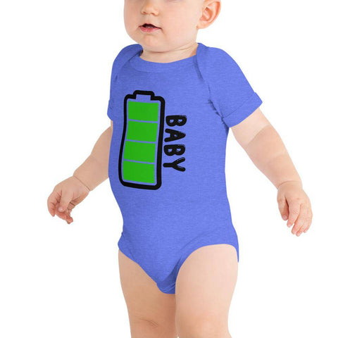 Image of Little Bumper Baby Bodysuit Heather Columbia Blue / 3-6m Baby Battery Family Matching Baby Bodysuit