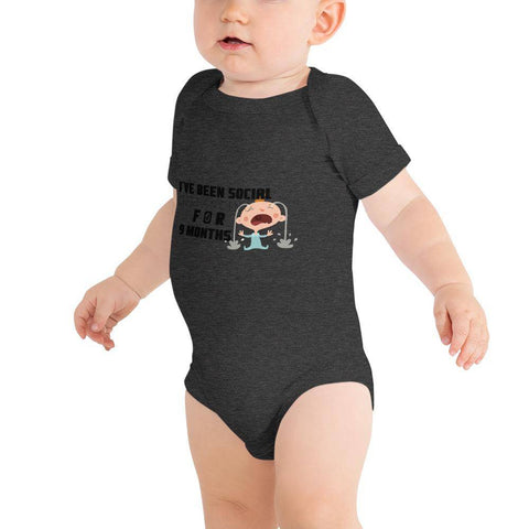 Image of Little Bumper Baby Bodysuit I've Been Social Distancing for 9 Months Baby Bodysuit