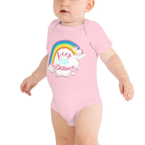 Image of Little Bumper Baby Bodysuit Pink / 3-6m Keep the Distance Baby Bodysuit