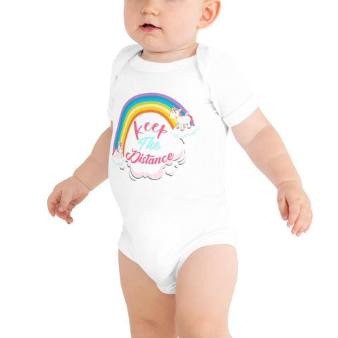 Image of Little Bumper Baby Bodysuit White / 3-6m Keep the Distance Baby Bodysuit