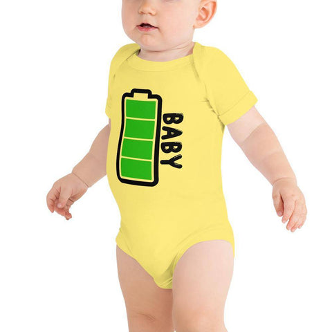 Image of Little Bumper Baby Bodysuit Yellow / 3-6m Baby Battery Family Matching Baby Bodysuit
