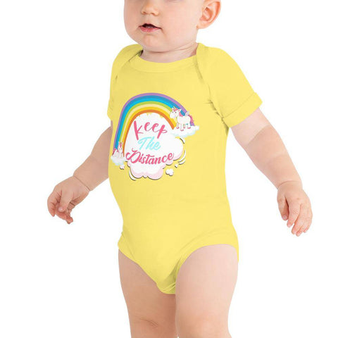 Image of Little Bumper Baby Bodysuit Yellow / 3-6m Keep the Distance Baby Bodysuit