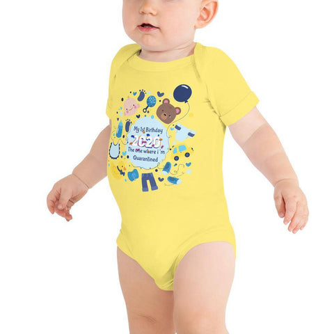 Little Bumper Baby Bodysuit Yellow / 3-6m My First Quarantined Birthday Baby Bodysuit