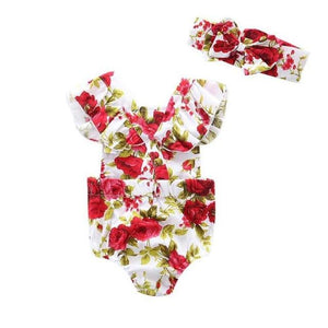 Little Bumper Baby Clothes A / 18M / United States Floral Romper Set 2pcs.