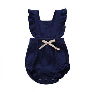 Little Bumper Baby Clothes A / 6M / United States Ruffle Cotton Bow Romper