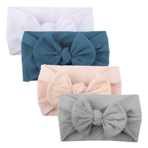 Image of Little Bumper Baby Clothes A / United States Mixed color Knot Turban Headband 4Pcs.