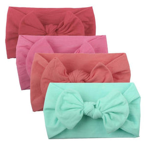 Little Bumper Baby Clothes B / United States Mixed color Knot Turban Headband 4Pcs.
