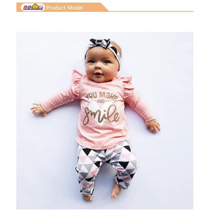 Little Bumper Baby Clothes Baby Girl 3Pcs Cotton Outfit Set