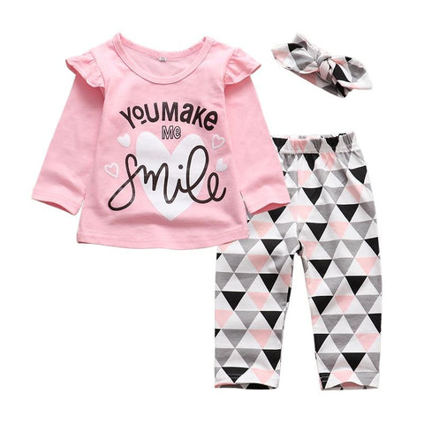 Image of Little Bumper Baby Clothes Baby Girl 3Pcs Cotton Outfit Set