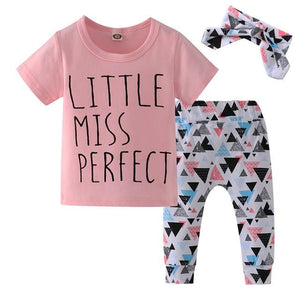Little Bumper Baby Clothes Baby Girl 3Pcs Cotton Outfit Set