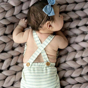 Little Bumper Baby Clothes Baby Striped Ruffle Romper Overalls Jumpsuit