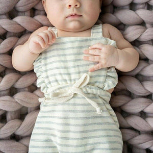 Little Bumper Baby Clothes Baby Striped Ruffle Romper Overalls Jumpsuit