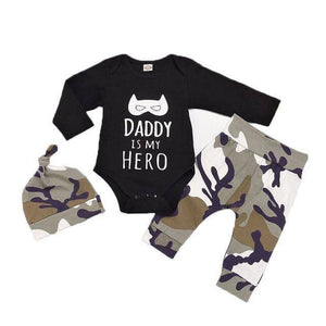 Little Bumper Baby Clothes Black / 18M / United States Daddy is My Hero Infant Outfit Set