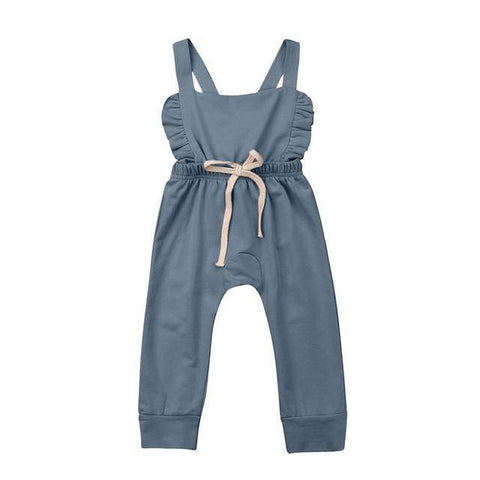 Image of Baby Striped Ruffle Romper Overalls Jumpsuit
