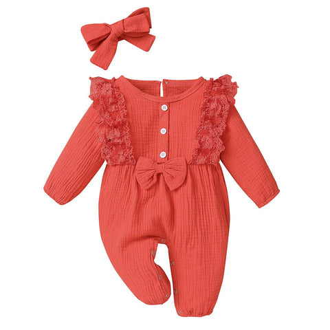 Image of Little Bumper Baby Clothes Bow One Piece Jumpsuit Outfits