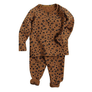 Little Bumper Baby Clothes Brown / 4-5 Years / United States Leopard Sleepwear Pajamas Set