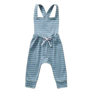 Little Bumper Baby Clothes Bule / 12-18 Months / United States Baby Striped Ruffle Romper Overalls Jumpsuit