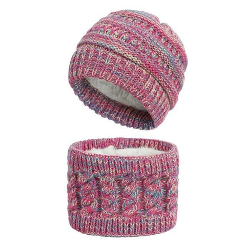 Image of Little Bumper Baby Clothes C / United States Knitted Hairball  Hat +Scarf Set